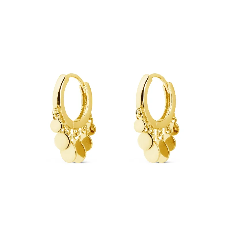 Hoop earrings with twisted metal designs for a dynamic and modern style-Mini Moons Gold Hoop Earrings