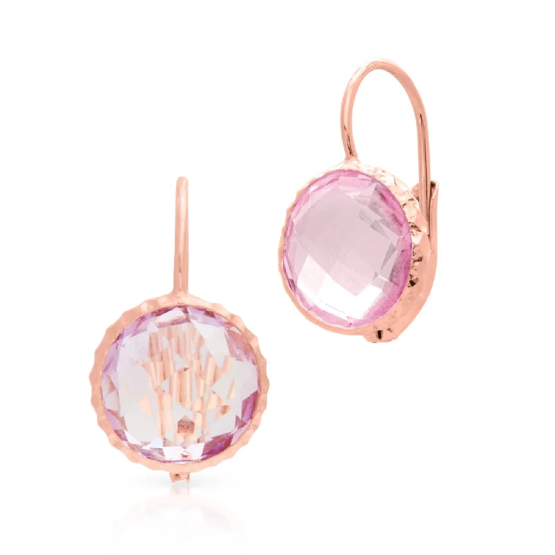 Best hoop earrings with tribal designs for a cultural and exotic aesthetic-14KT Rose Gold Amethyst Earrings