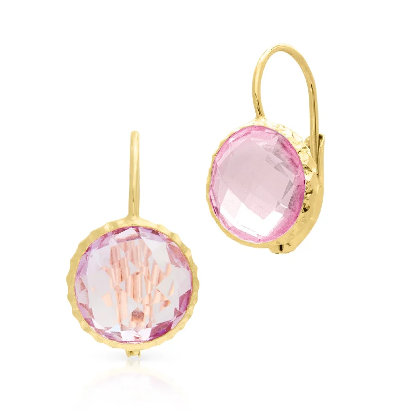 Best hoop earrings with gemstone accents for a colorful and elegant appearance-14KT Yellow Gold Amethyst Earrings