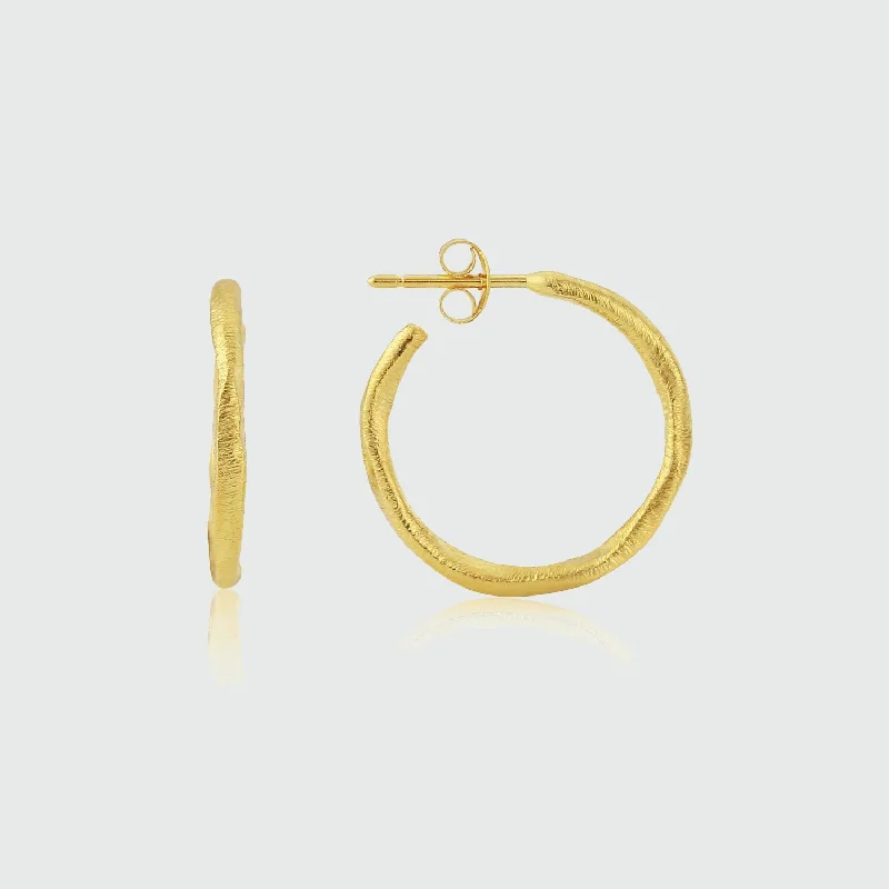 Drop Earrings for Prom Night -Olivera Piccolo Gold Vermeil Hoop Earrings