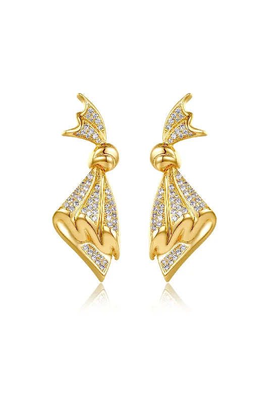 Best hoop earrings with infinity designs for a timeless and meaningful symbol-Pavé Diamonds Embellished Butterfly Earrings