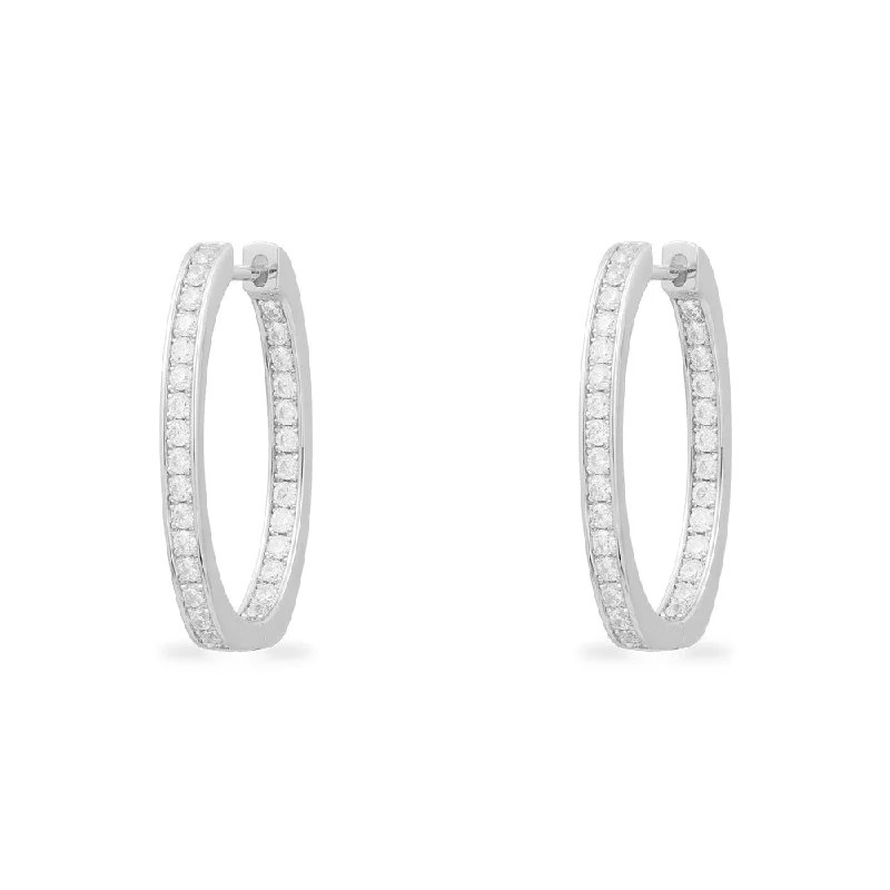 Hoop earrings with snake print designs for an edgy, wild appearance-Pavé Oval Earrings