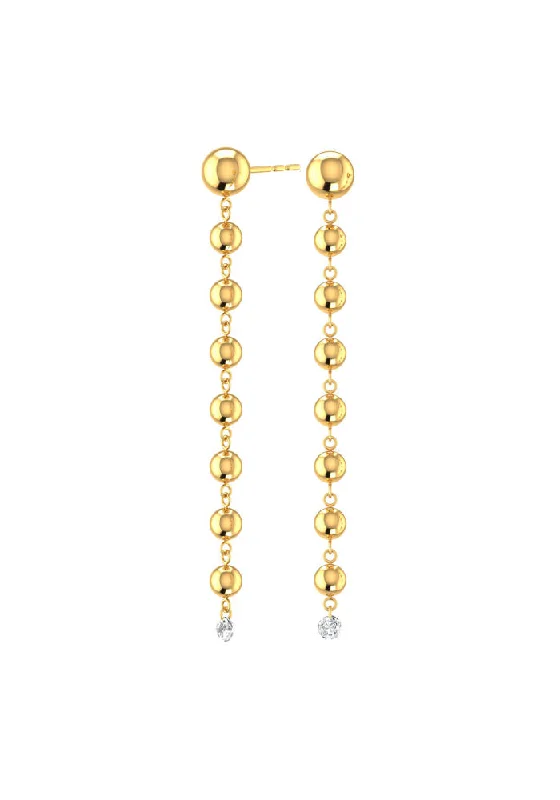 Best hoop earrings with sparkling cubic zirconia for a brilliant, budget-friendly effect-Grand Cascade Nude 18K Gold Earrings w. Lab-Grown Diamonds