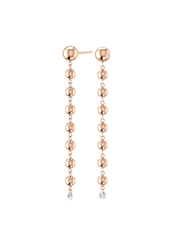 Best hoop earrings with geometric pendants for a modern, chic appeal-Grand Cascade Nude 18K Rosegold Earrings w. Lab-Grown Diamonds