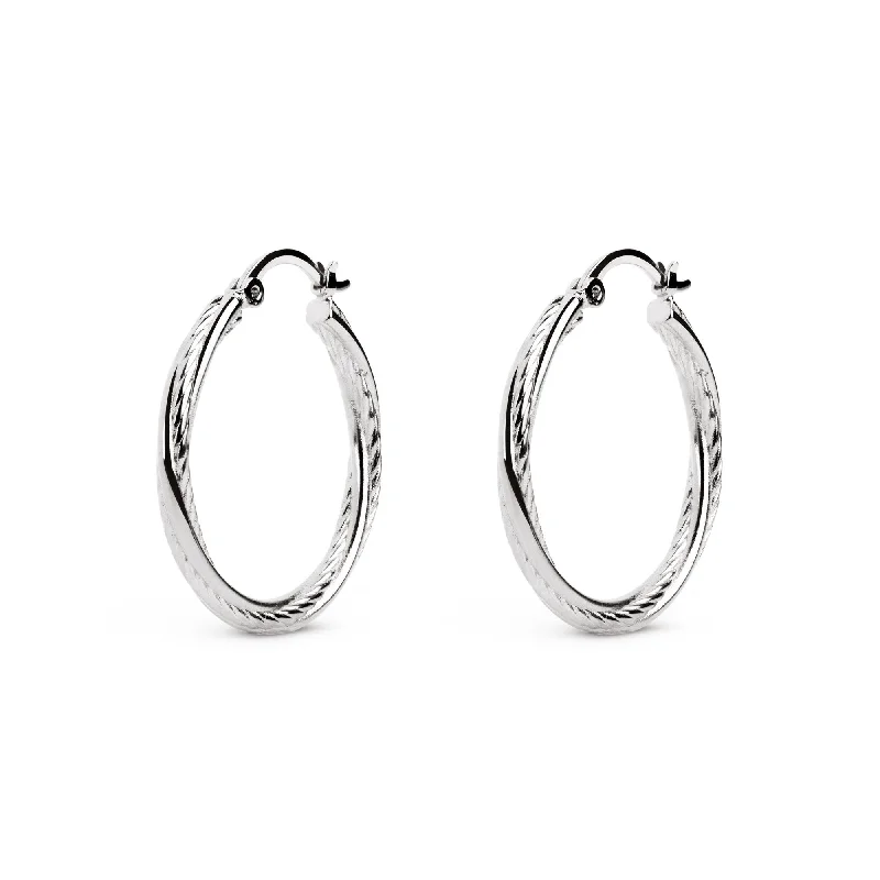 Large hoop earrings for a bold and statement-making fashion accessory-Rope Twist Hoop Earrings