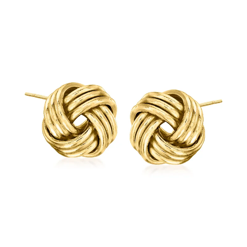 Hoop earrings with hammered copper for a warm and rustic aesthetic-Ross-Simons 14kt Yellow Gold Love Knot Earrings