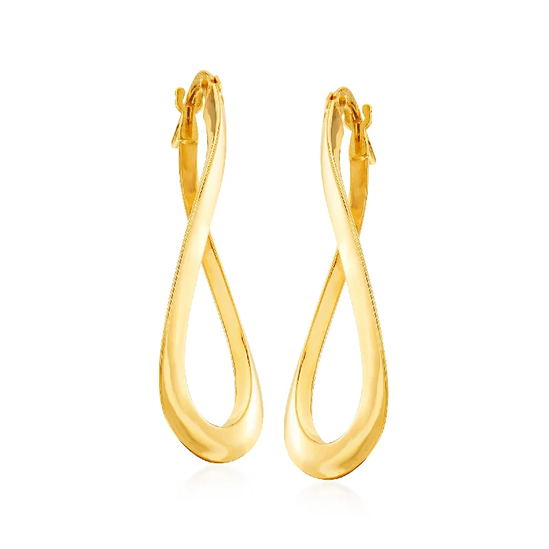 Best hoop earrings with sterling silver for an affordable and chic design-Ross-Simons Italian 14kt Yellow Gold Curvy Oval Hoop Earrings