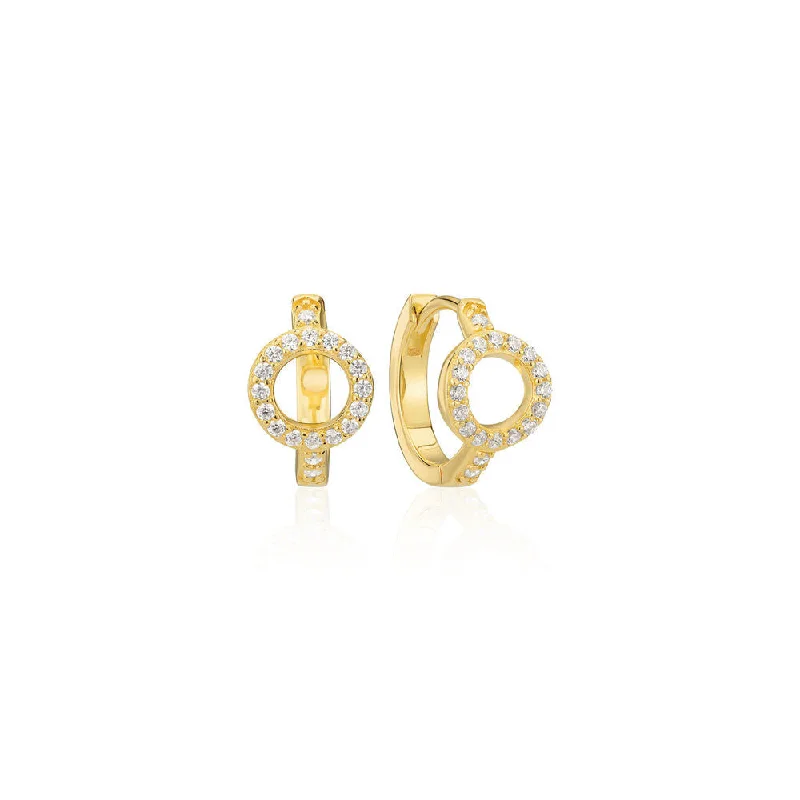 Hoop earrings with tortoiseshell designs for a chic and classic style-Biella 18K Gold Plated Hoops w. Zirconia