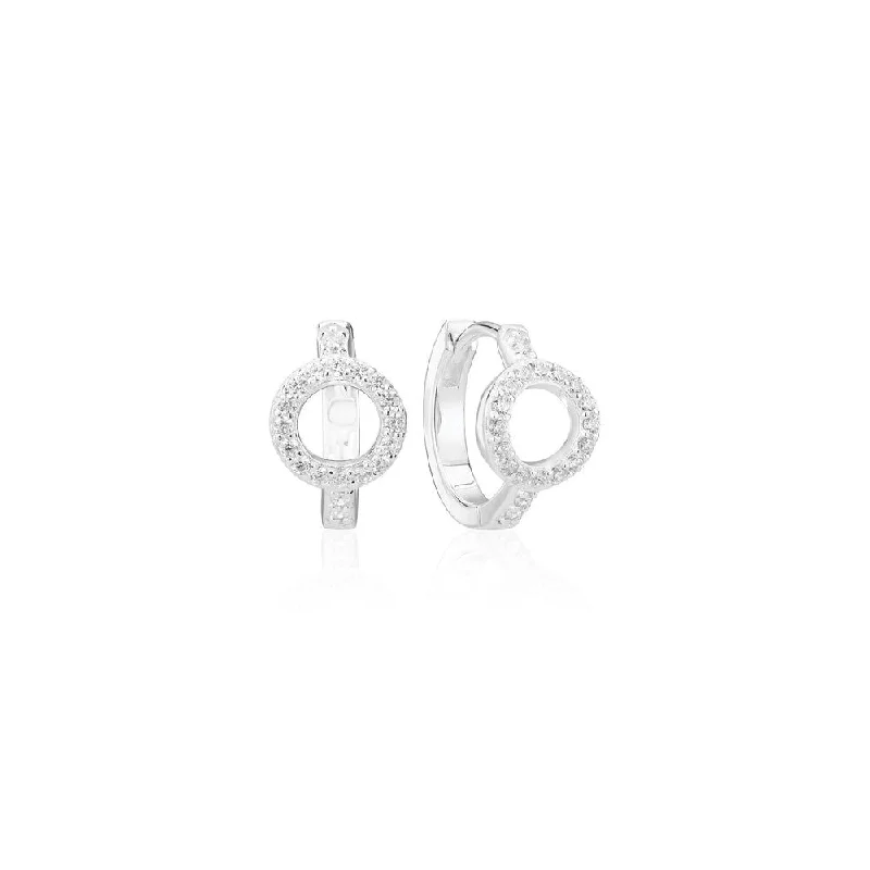 Best hoop earrings with angel wing accents for a spiritual and meaningful design-Biella Silver Hoops w. Zirconia