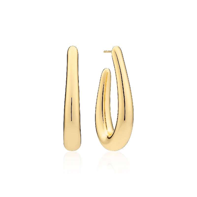 Hoop earrings with braided patterns for a detailed and textured finish-Goccia Pianura Piccolo Gold Plated Earrings