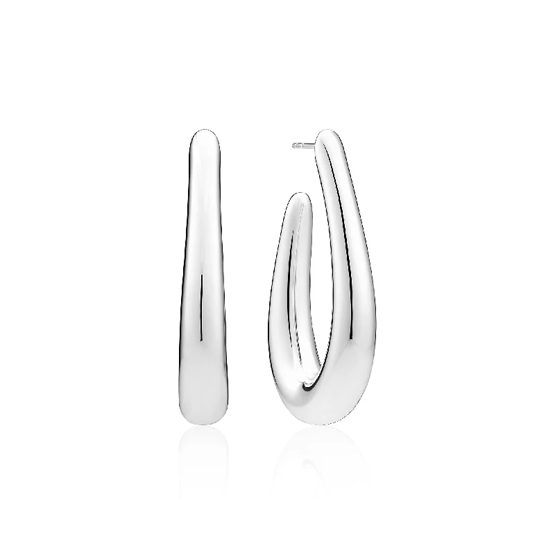 Best hoop earrings with minimalist designs for a clean and modern aesthetic-Goccia Pianura Piccolo Silver Earrings