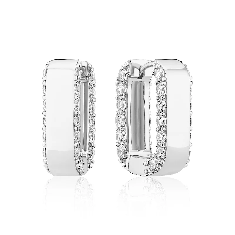 Best hoop earrings with satin ribbons for a soft, feminine appearance-Maratea Piccolo Silver Earrings w. Zirconia