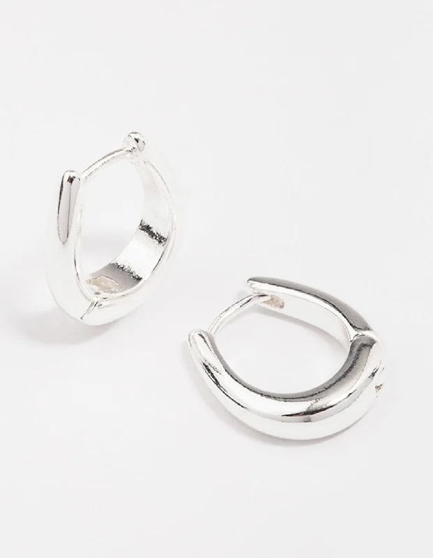 Best hoop earrings with crescent-shaped designs for a bold, moon-inspired style-Silver Plated Gradual Small Huggie Hoop Earrings