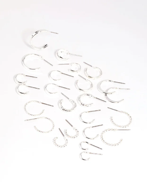 Best hoop earrings with gold for a luxurious and timeless look-Silver Hoop Earring 12-Pack