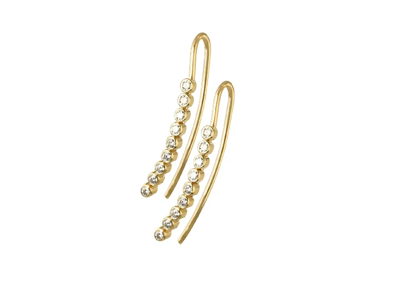 Best hoop earrings with lever-back closures for secure and easy wear-Surya Diamond Earrings