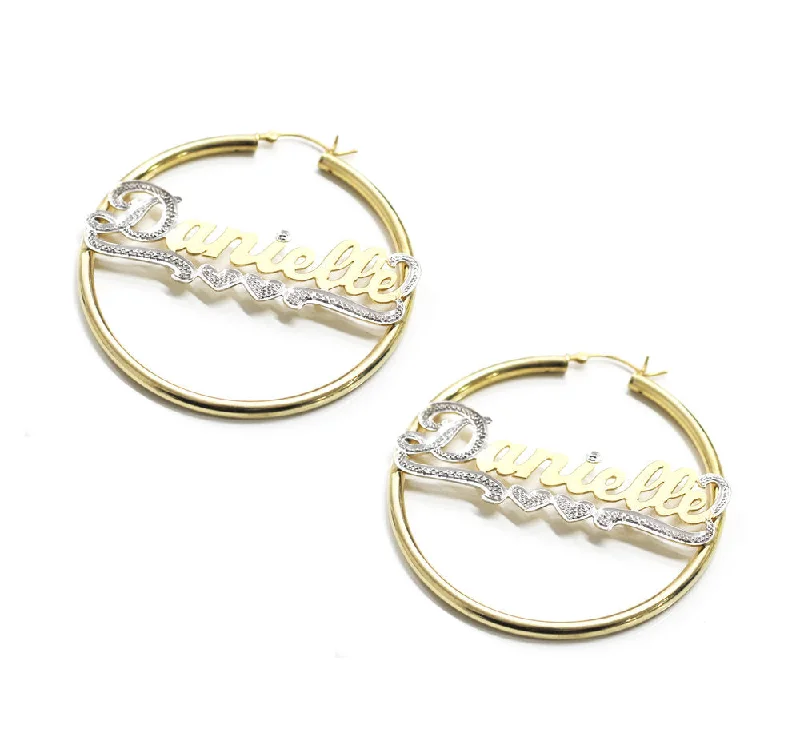 Stylish hoop earrings with diamond accents for an elegant and sparkling effect-THE CUT NAME HOOPS