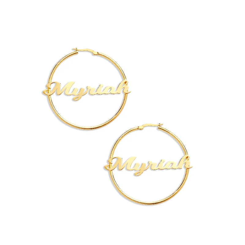 Hoop earrings with infinity loop designs for a continuous and eternal shape-THE NAME HOOPS