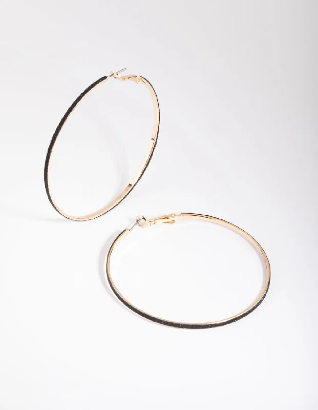 Large hoop earrings for a bold and statement-making fashion accessory-Gold Glitter Hoop Earrings