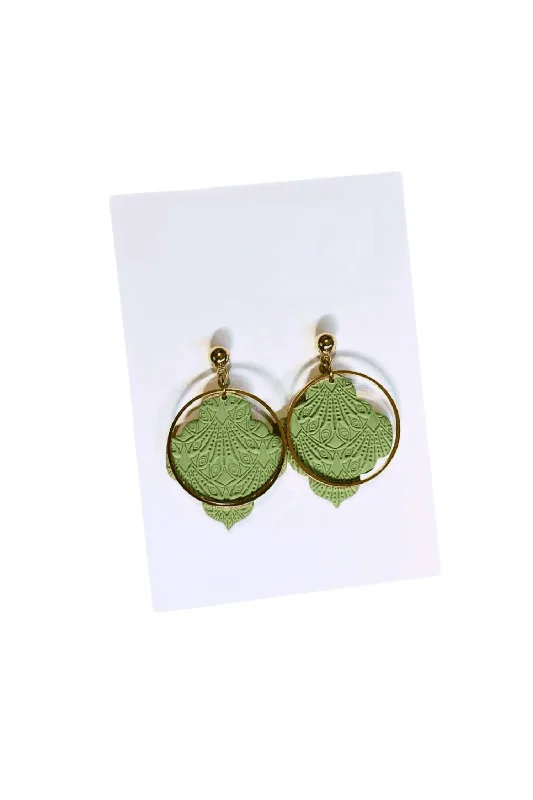 Gothic Drop Earrings with Dark Tone -Women's Chandler Earrings In Olive