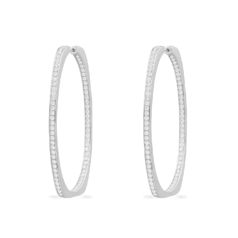 Best hoop earrings with minimal embellishments for a sleek and modern look-XL Pavé Oval Earrings