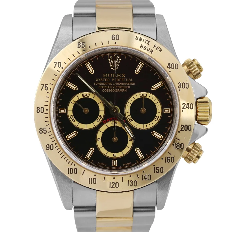 Best necklaces and pendants with silver chains for a sleek, timeless look-2000 Rolex Daytona Cosmograph ZENITH 40mm BLACK 18K Gold P-SERIAL Steel 16523