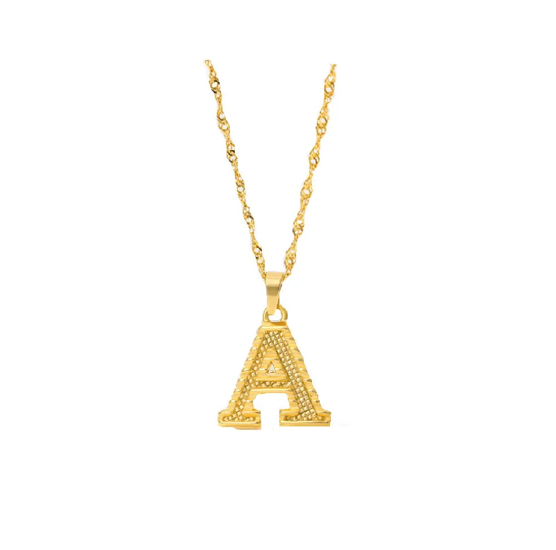 Stylish necklaces and pendants with diamonds for a glamorous and elegant look-26 letters gold-plated pendant necklace