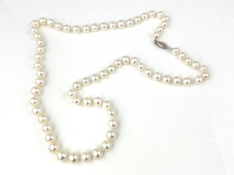 Necklaces and pendants with custom engravings for a personal, meaningful gift-White Cultured Freshwater Pearl Necklace