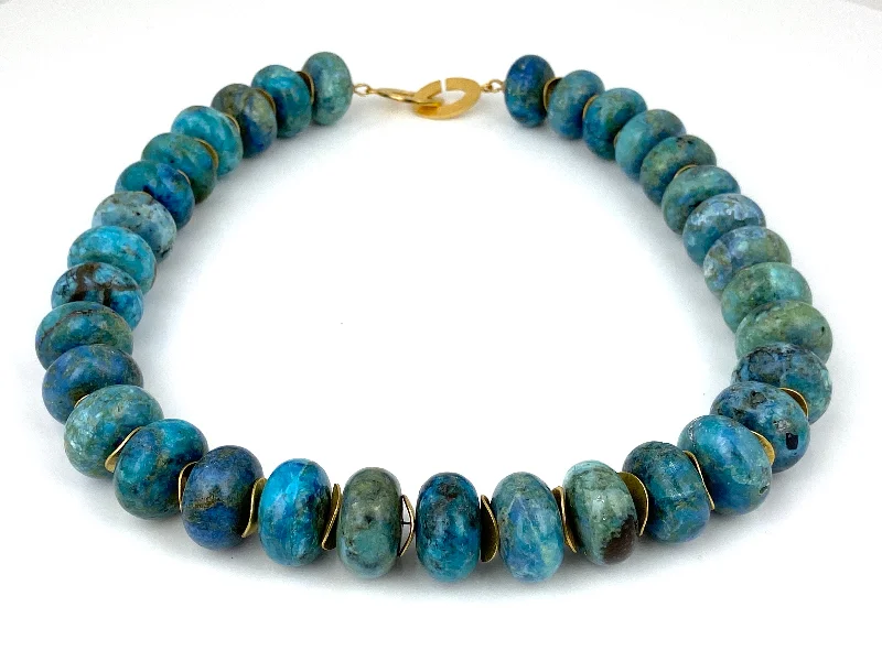 Elegant necklaces and pendants with gold chains for a chic, timeless appearance-Blue Opal Bead Necklace