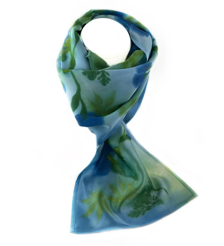 Best necklaces and pendants with statement designs for a fashionable accessory-Blue Poppies Silk Scarf