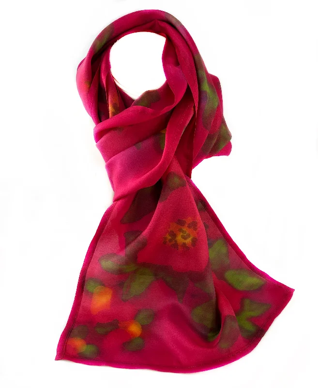 Beautiful necklaces and pendants with geometric shapes for a modern, artistic design-Camellias Silk Scarf