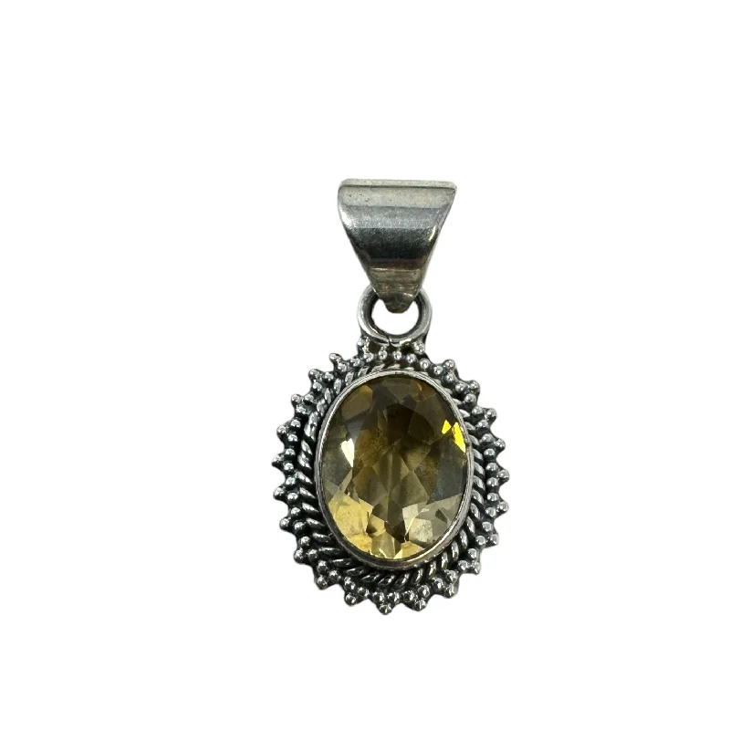 Necklaces and pendants with leaf-shaped designs for an earthy, organic feel-Citrine & Sterling Silver Pendant Unknown Brand