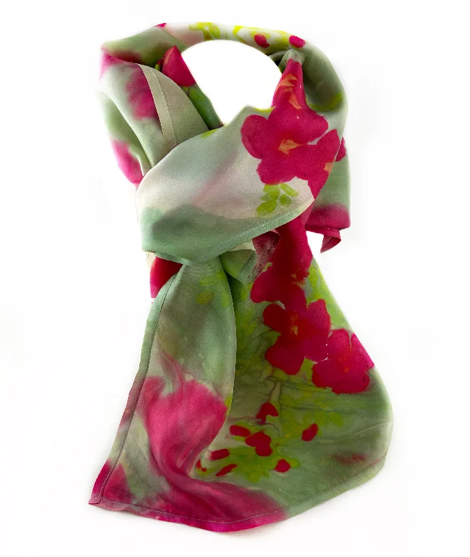 Necklaces and pendants with lock and key designs for a symbolic gesture-Climbing Roses Silk Scarf