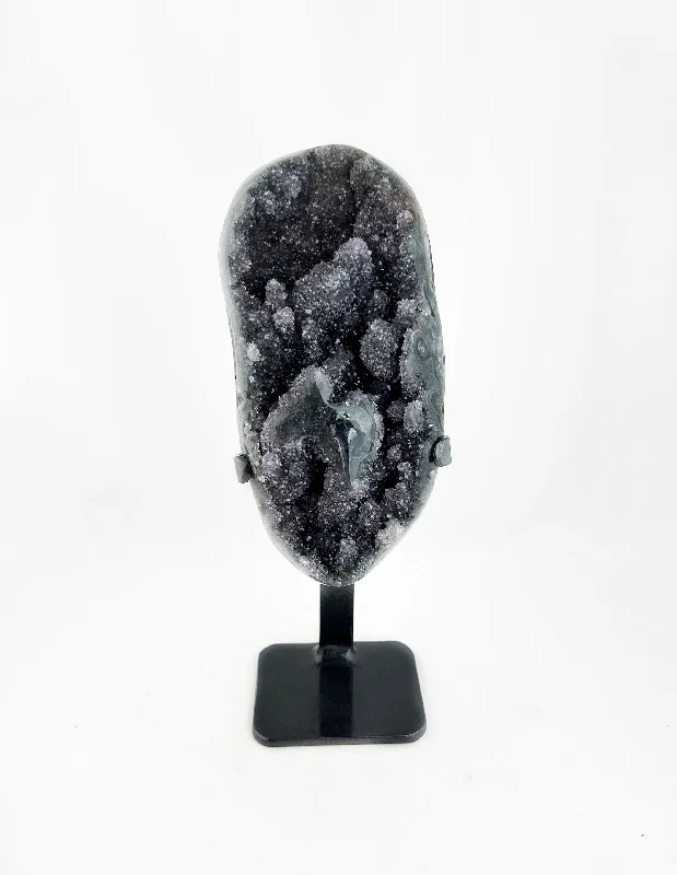 Necklaces and pendants with custom designs for a completely unique jewelry piece-Grey-Violet Amethyst Geode