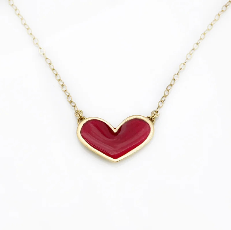 Beautiful necklaces and pendants with natural stones for an earthy, organic vibe-Red Heart Pendant Necklace