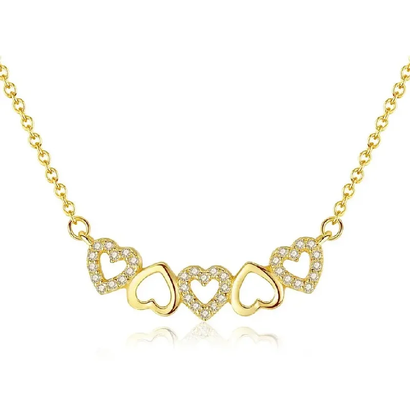 Stylish necklaces and pendants with diamonds for a glamorous and elegant look-I Love You Silver Gold Jewelry Necklace 925 Sterling Women Heart Chain Pendant Necklaces Jewelry