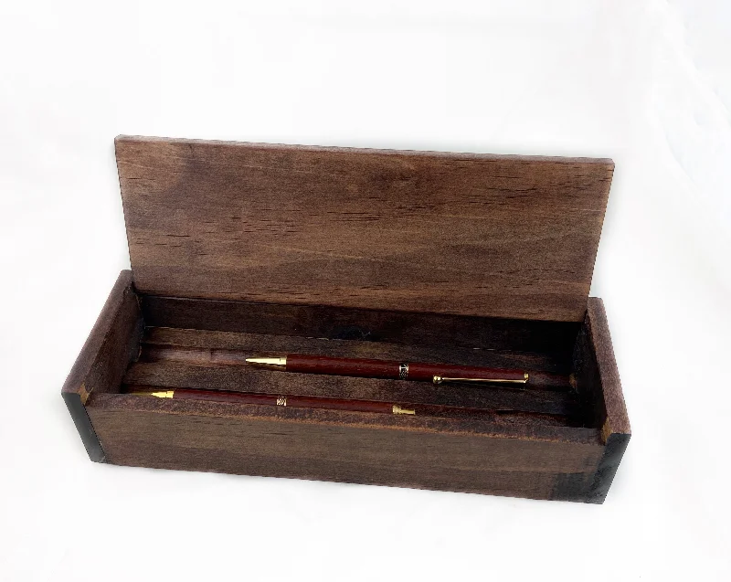 Necklaces and pendants with clear quartz for a pure and radiant look-Padauk Wood Pen + Pencil Set