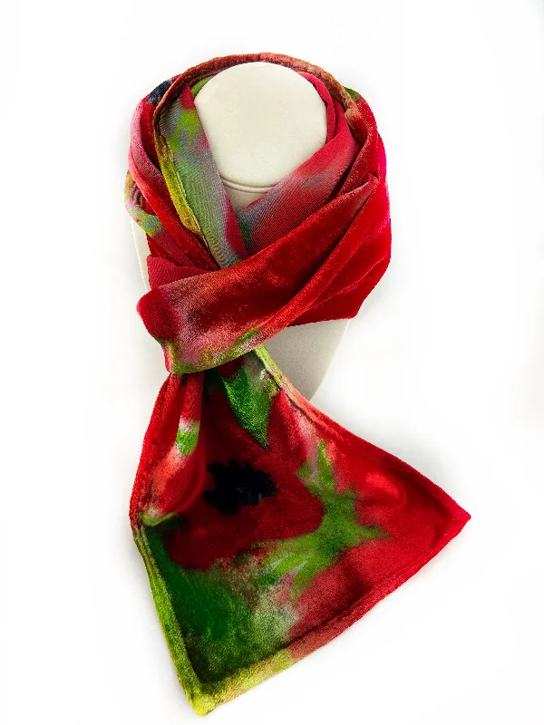 Best necklaces and pendants for everyday wear with minimalist designs-Poppies Velvet Scarf