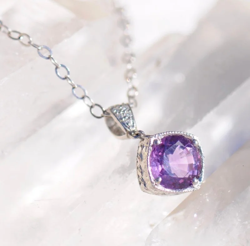 Necklaces and pendants with custom designs for a completely unique jewelry piece-Purple Sapphire Pendant Necklace