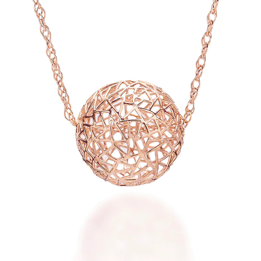 Simple necklaces and pendants with tiny charms for a delicate and casual vibe-Rose Gold Bubble Pendant Necklace