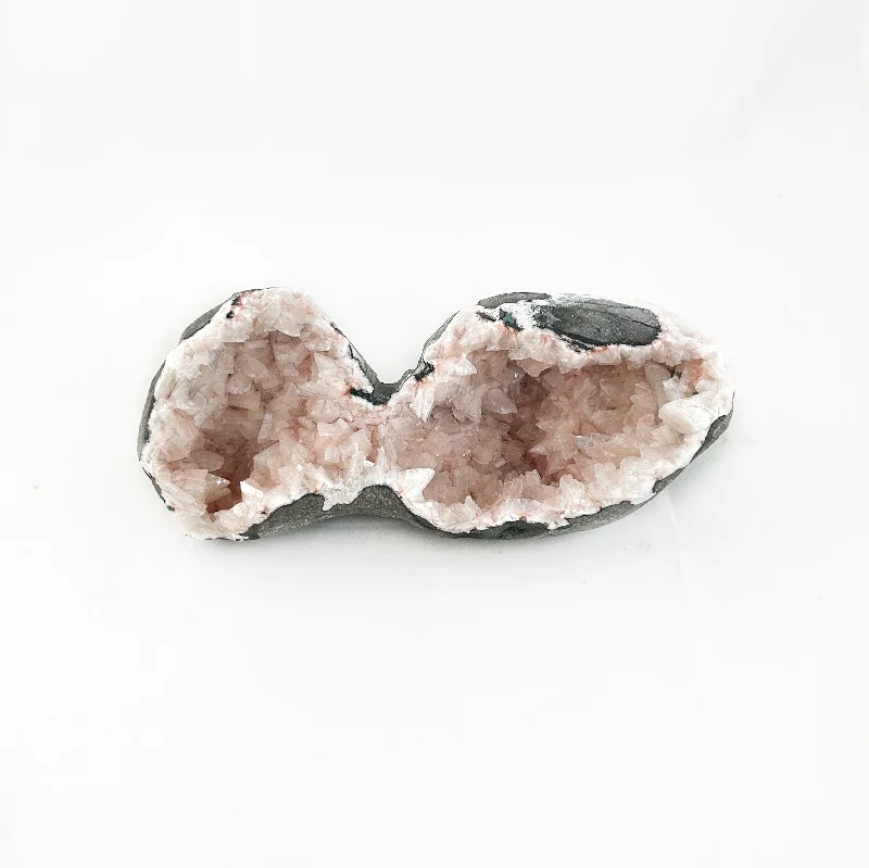 Necklaces and pendants with celestial starburst designs for a radiant look-Rose Quartz Geode