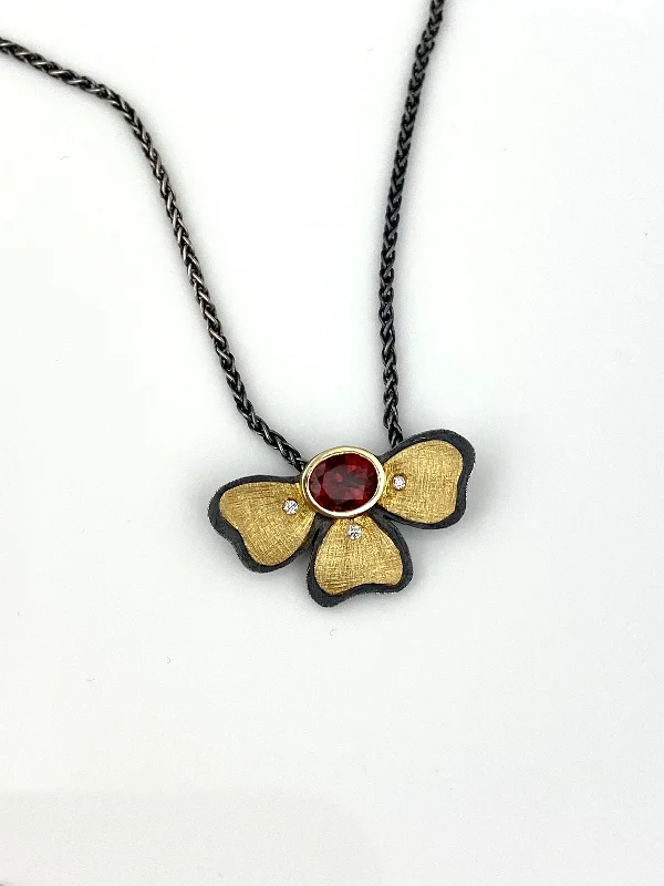 Necklaces and pendants with clear quartz for a pure and radiant look-Sunstone Half-Flower Pendant