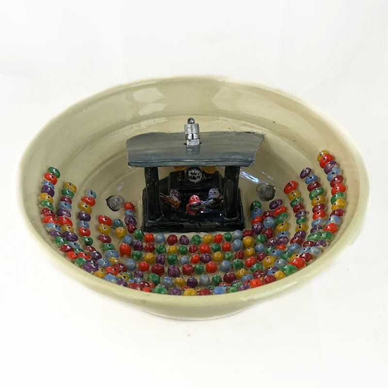 Unique necklaces and pendants with gemstones for a colorful and vibrant statement-Williams "The Beantles at the Ceramic Bowl"