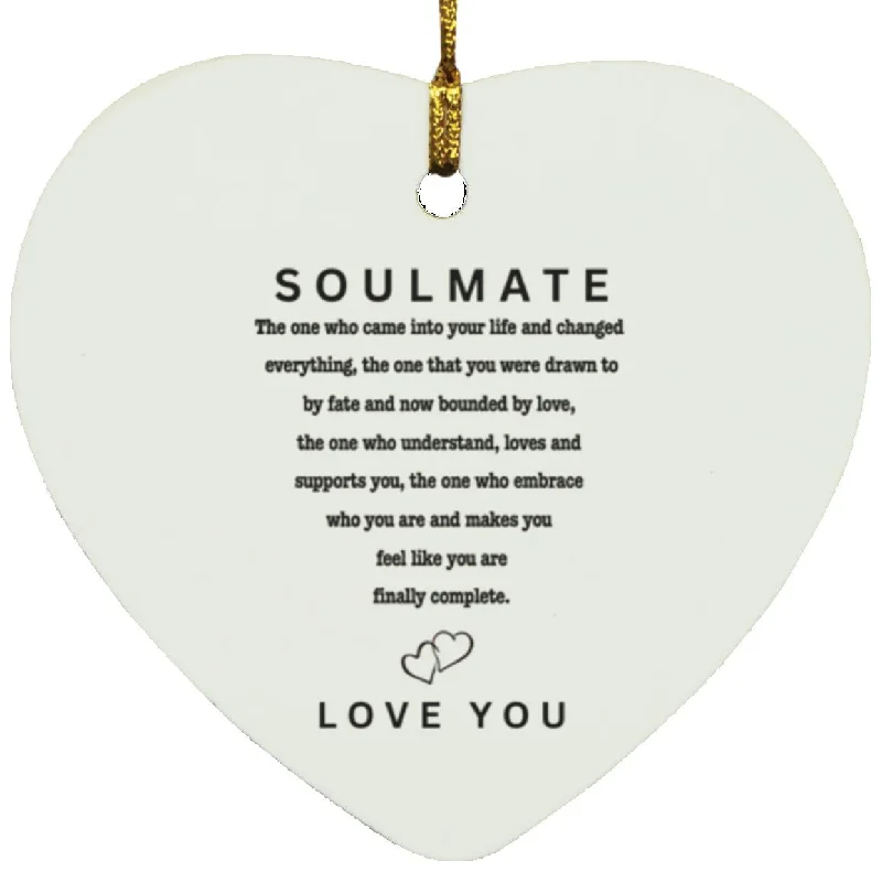 Best necklaces and pendants with gemstone clusters for a bold and colorful effect-Soulmate Letterbox Gift KS35 | Personalised Gift | Anniversary Gift | Ceramic Heart Keepsake | Valentines Present | Gift For Her | Partner