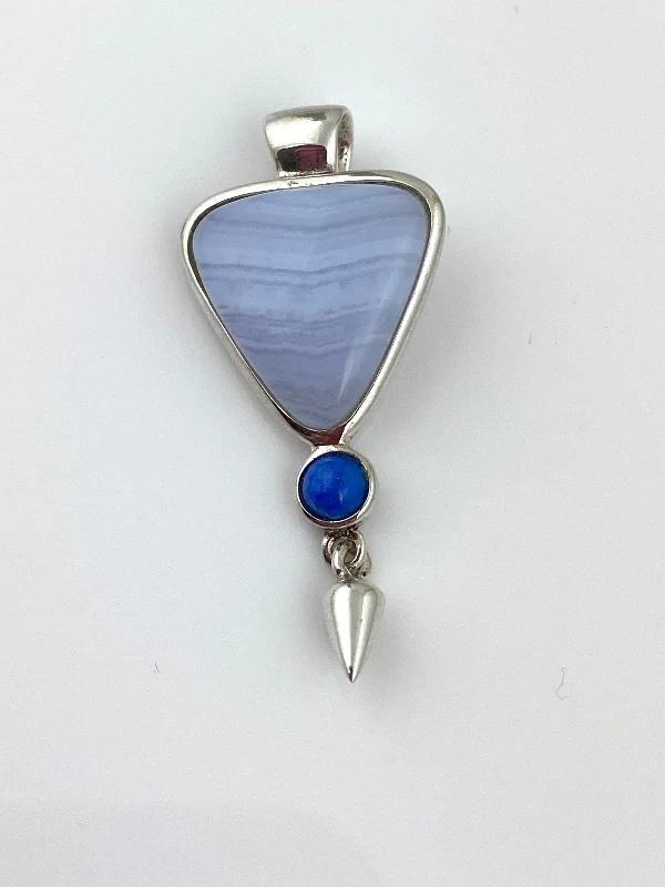 Best necklaces and pendants with layered designs for a chic, stacked look-Blue Lace Agate Triangle Pendant