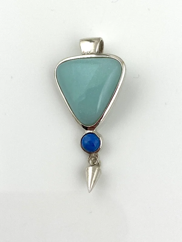 Best necklaces and pendants with intertwined designs for a symbol of unity-Blue Quartz Triangle Pendant