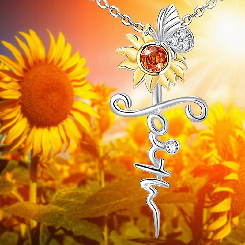 Best necklaces and pendants with opal and gold for a vibrant, luxurious contrast-Wholesale Cross Sunflower Necklaces