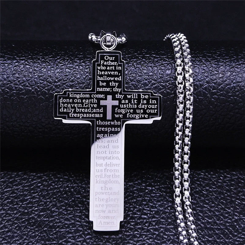 Beautiful necklaces and pendants with moonstone for an ethereal, mystical appearance-Wholesale Men's Stainless Steel Cross Necklaces