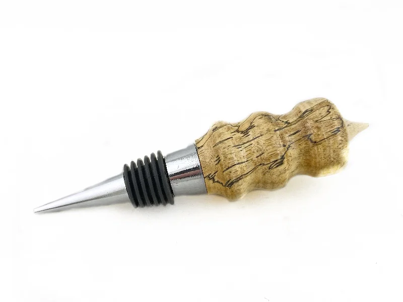 Best necklaces and pendants with opal and gold for a vibrant, luxurious contrast-Spalted Tamarind Wood Wine Bottle Stopper