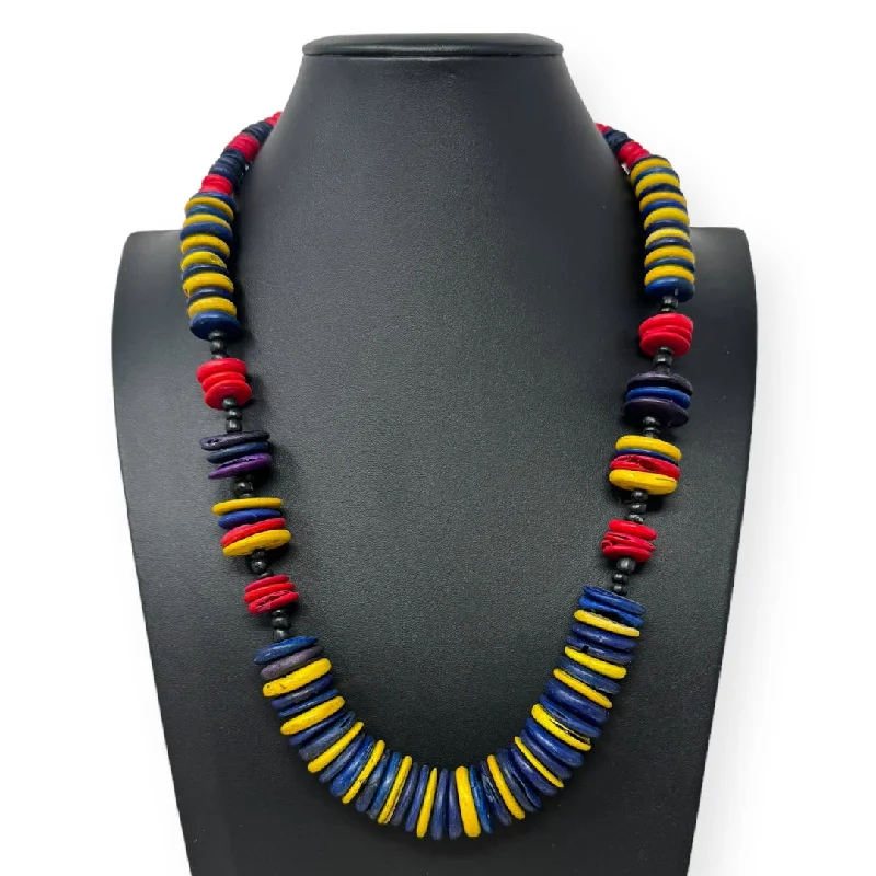 Elegant necklaces and pendants with onyx stones for a sleek, polished look-Wooden Beaded Necklace