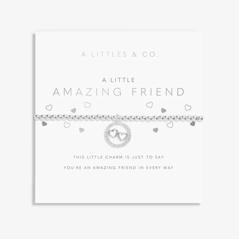 Bangle bracelets with open-ended designs for a modern and adjustable fit-A Little 'Amazing Friend' Bracelet in Silver Plating